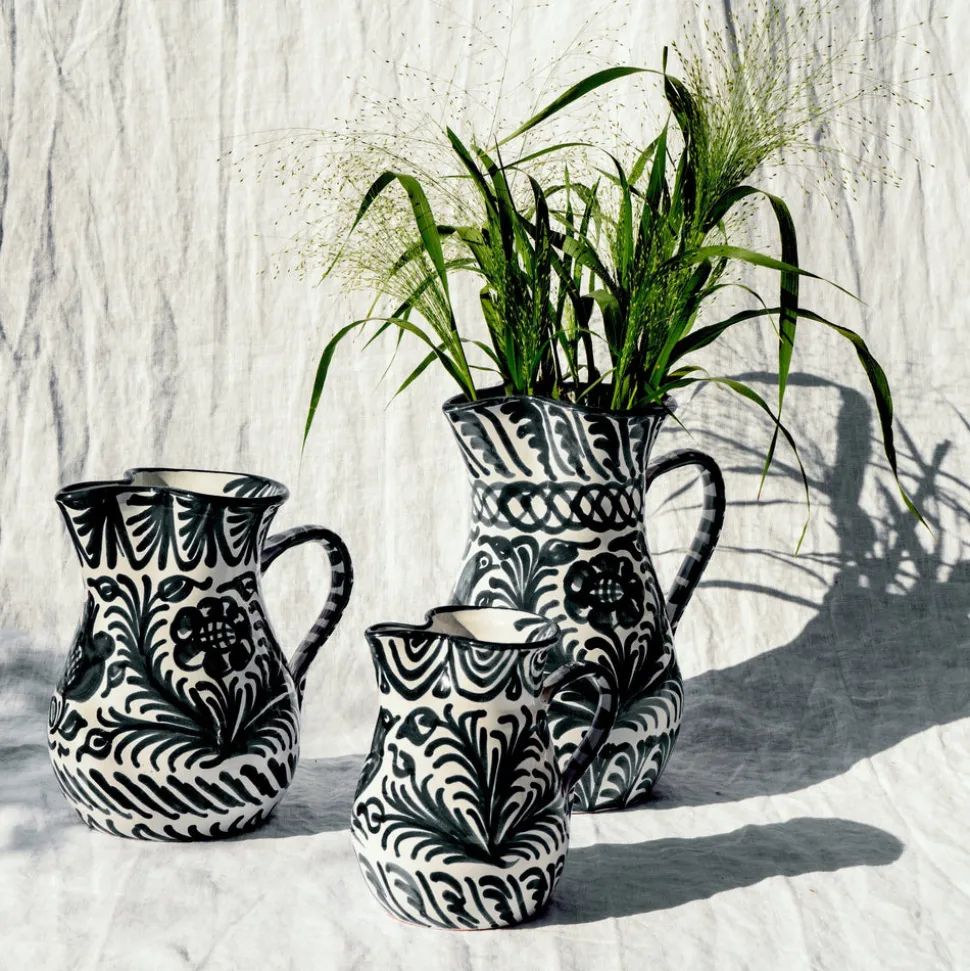 Large Pitcher With Hand Painted Designs