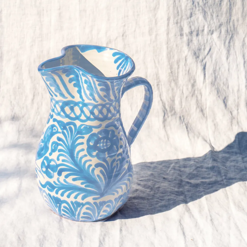 Large Pitcher With Hand Painted Designs