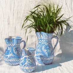 Large Pitcher With Hand Painted Designs