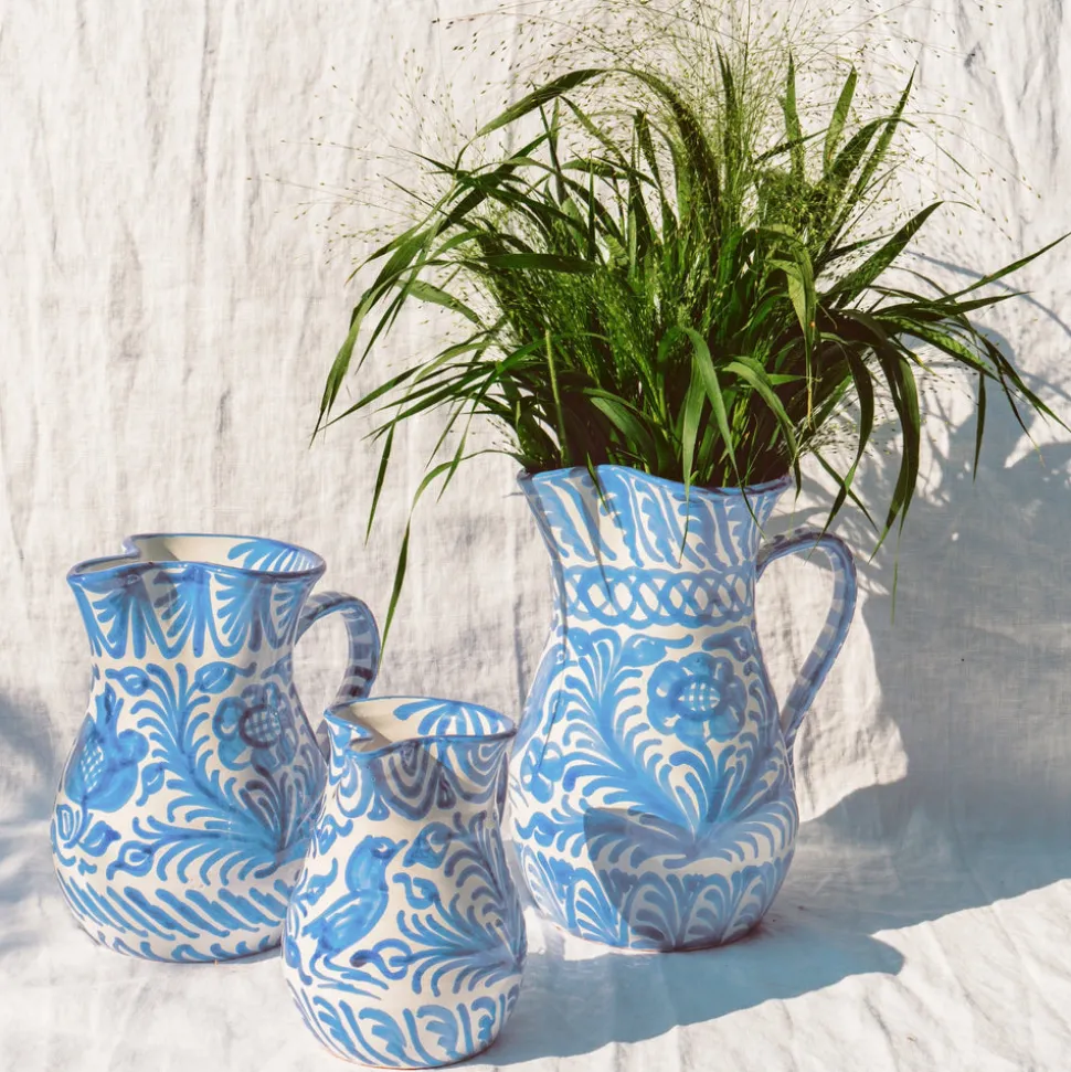 Large Pitcher With Hand Painted Designs