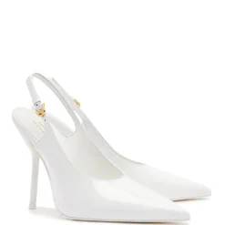 Larroudé x Altuzarra Pump In White Patent Leather