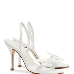 Larroudé x Markarian Bridal Sandal In White Satin