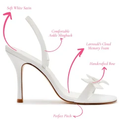 Larroudé x Markarian Bridal Sandal In White Satin