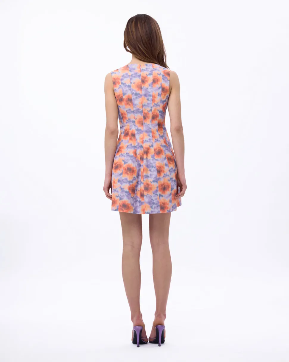 Laura Dress in Orchid & Apricot
