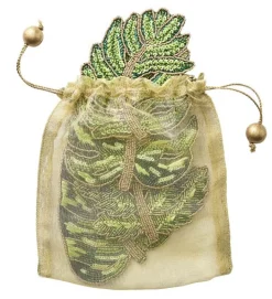 Laurel Drink Coasters in Green, Set of 4 in a Gift Bag