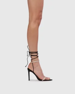 Lauren 100 in Black & Champagne Satin