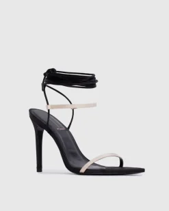Lauren 100 in Black & Champagne Satin