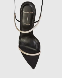 Lauren 100 in Black & Champagne Satin