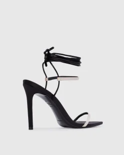 Lauren 100 in Black & Champagne Satin