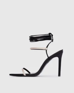 Lauren 100 in Black & Champagne Satin
