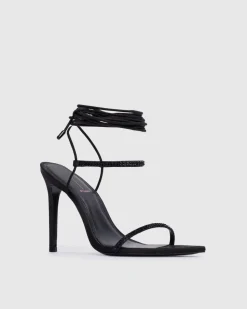 Lauren 100 in Black Satin Embellished