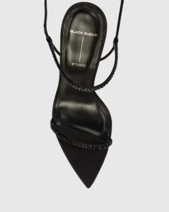 Lauren 100 in Black Satin Embellished