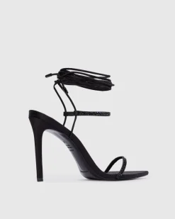 Lauren 100 in Black Satin Embellished