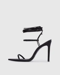 Lauren 100 in Black Satin Embellished
