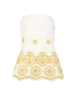 Leah Top in Ivory & Marigold