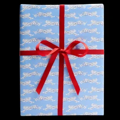 Leaping Leopards Wrapping Paper In Sky