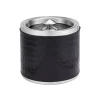 Leather Ice Bucket with Tongs in Crocodile Embossed Leather
