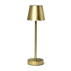 LED Cordless Table Lamp with Scalloped Edge Shade in Gift Box