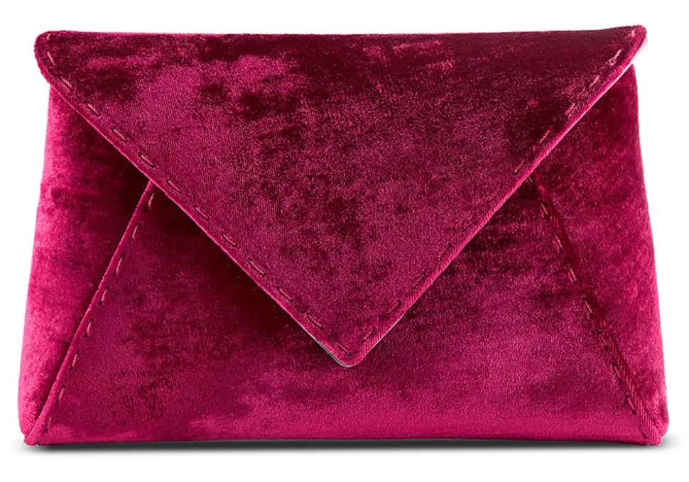Lee Pouchet Small in Deep Garnet Crushed Velvet