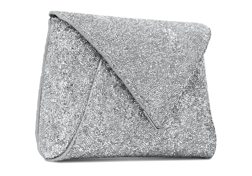 Lee Pouchet Small in Mirrored Silver Rock Swarovski Crystal