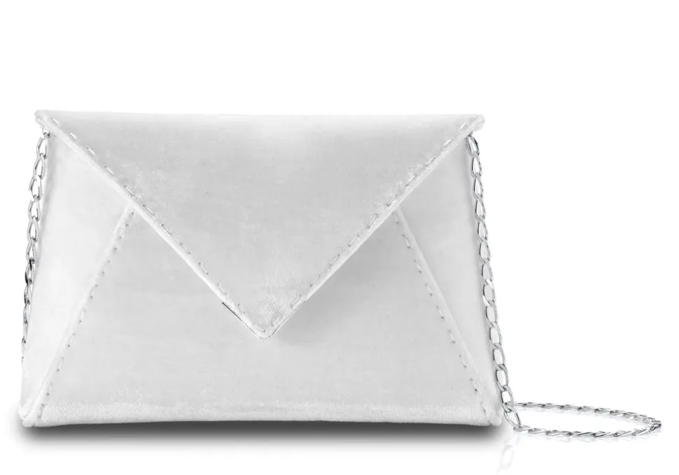 Lee Pouchet Small in Pegasus White Crushed Velvet