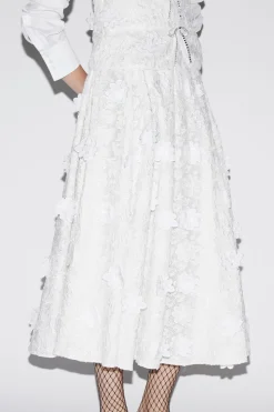 Lee Skirt White Embroidered Cotton