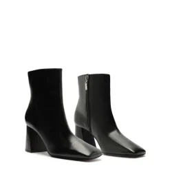 Leia Leather Bootie in Black