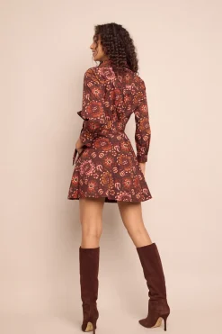Leona Dress in Batik Vine Wine