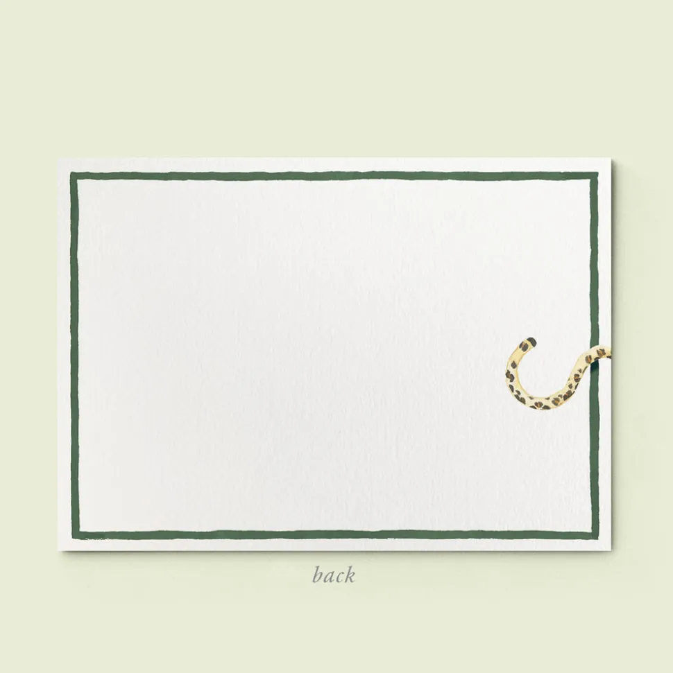 Leopard Stationery Cards, Personalized Set of 50