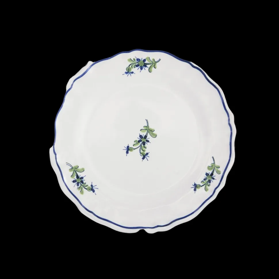 Les Bleuets Round Petite Plate in Bleu Égyptien in Vert