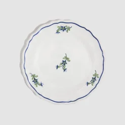 Les Bleuets Round Petite Plate in Bleu Égyptien in Vert
