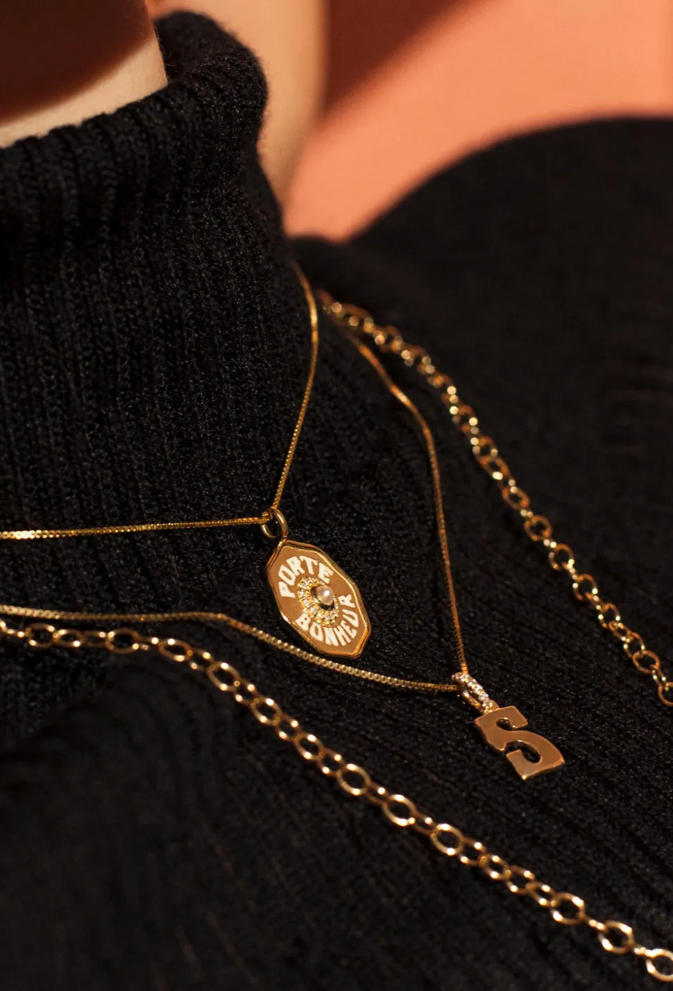 Letter Charm Diamond Necklace