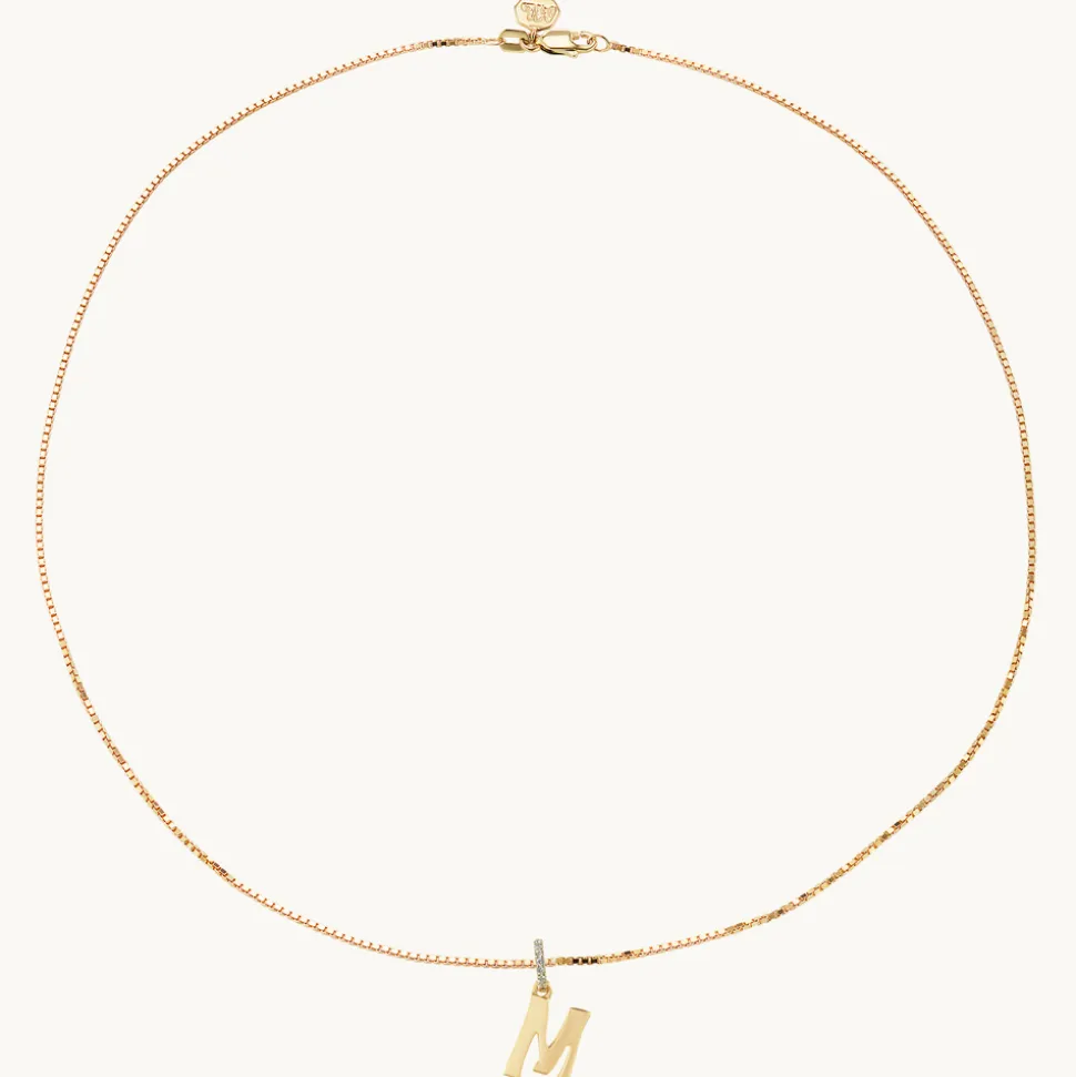 Letter Charm Diamond Necklace