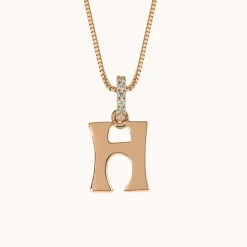 Letter Charm Diamond Necklace