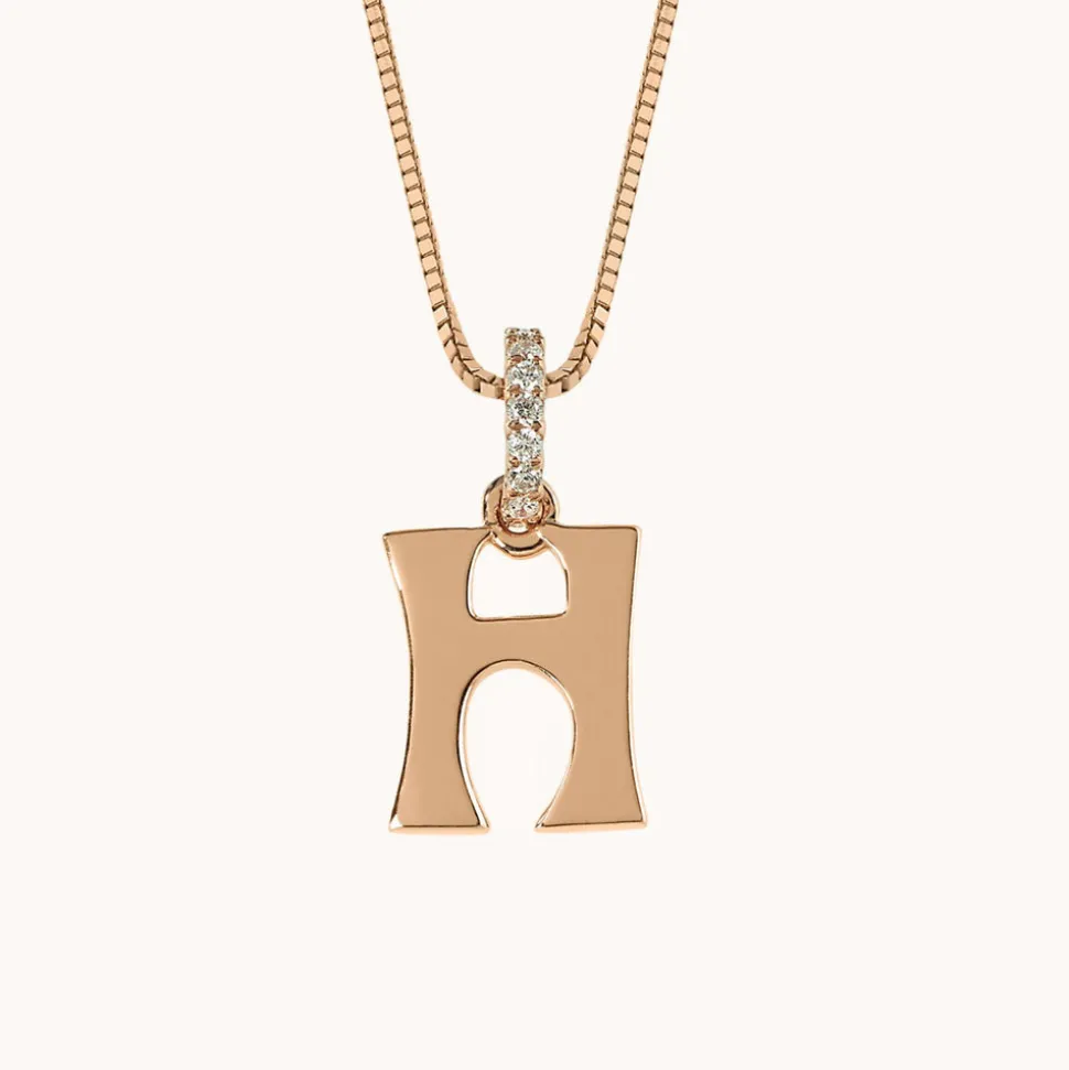 Letter Charm Diamond Necklace