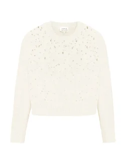 Lexia Embellished Sweater in Cream