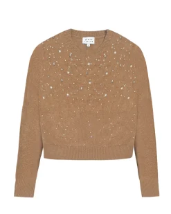 Lexia Embellished Sweater in Camel