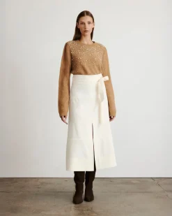 Lexia Embellished Sweater in Camel