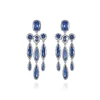 L&H Bride Long Girandole Earrings in Midnight Blue