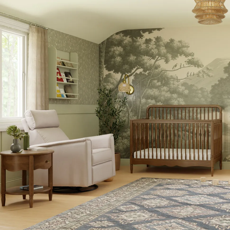Liberty 4-in-1 Convertible Spindle Crib in Natural Walnut