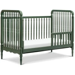 Liberty 3-in-1 Convertible Spindle Crib with Toddler Bed Conversion Kit in Forest Green