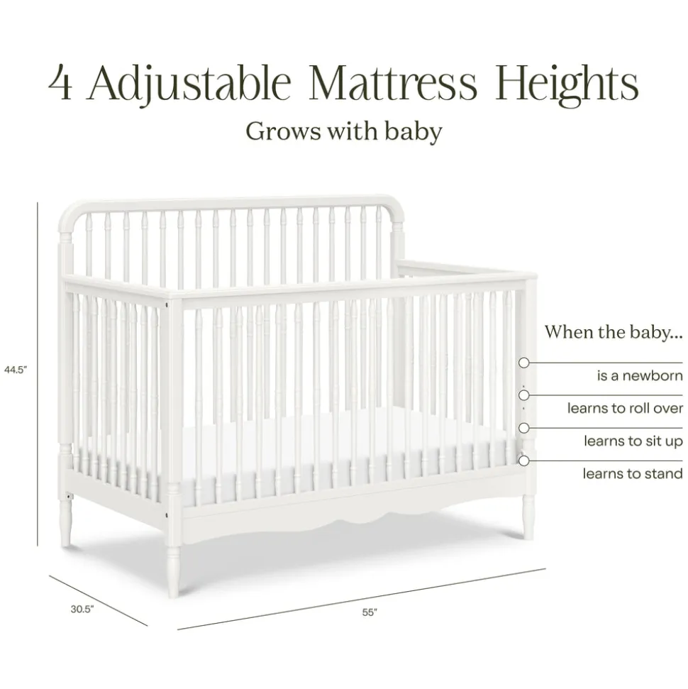 Liberty 4-in-1 Convertible Spindle Crib in Warm White
