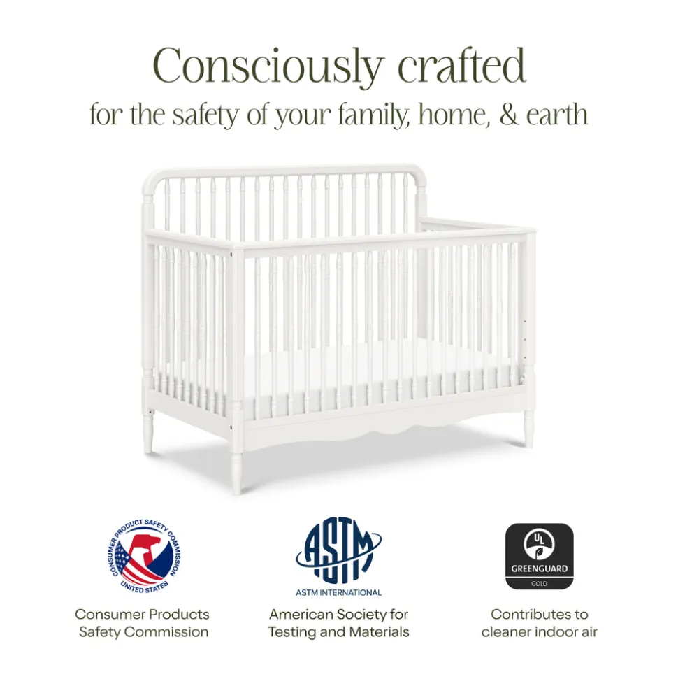 Liberty 4-in-1 Convertible Spindle Crib in Warm White