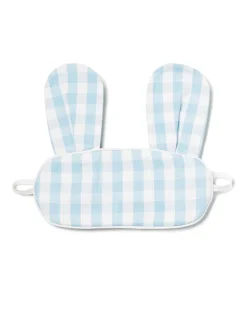 Light Blue Gingham Bunny Eye Mask