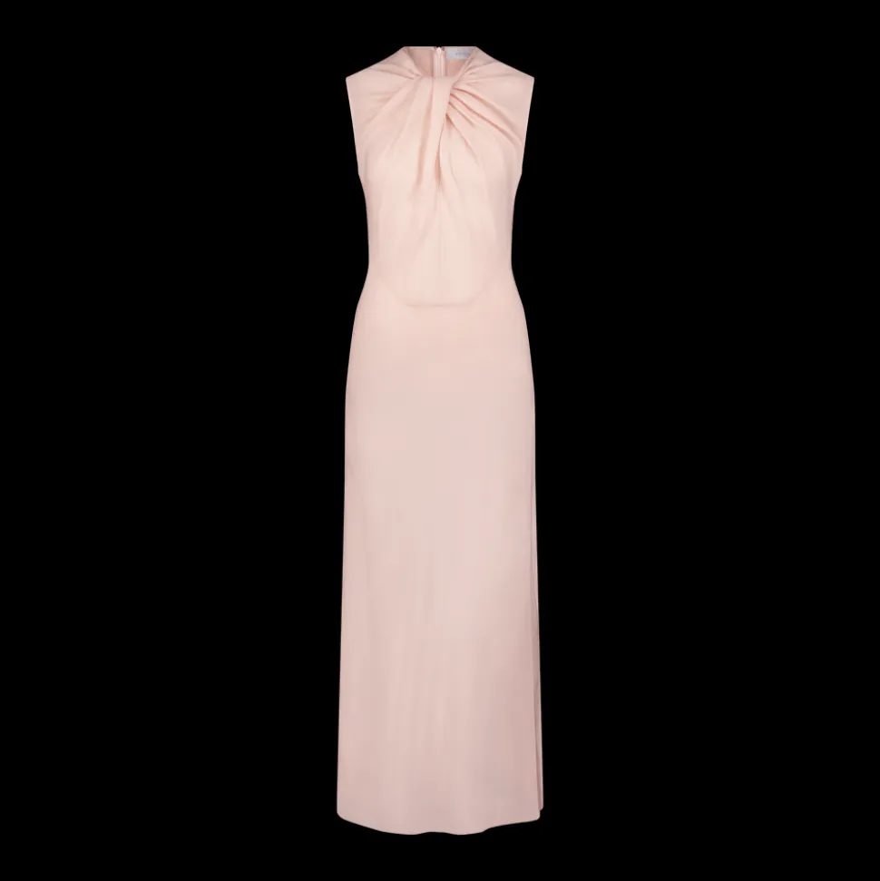 Lightweight Wool Twist Panelled Dress in Rose Quartz