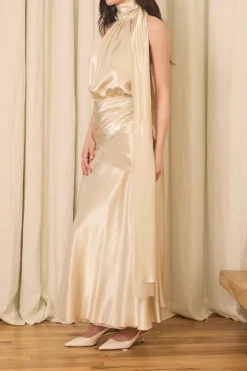 Lila Midi Dress in Lurex