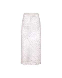 Lili Skirt in White Smocked Tulle