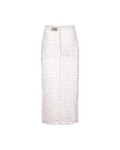 Lili Skirt in White Smocked Tulle