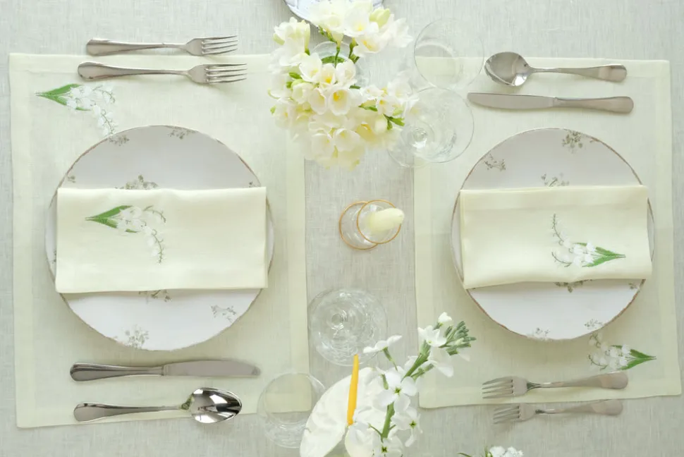 Lily of the Valley Collection Napkin and Placemat, Set of 2