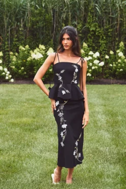 Lily Skirt in Black & Ivory & Gold